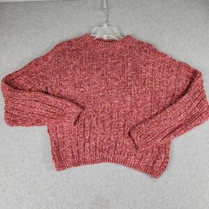 Universal Thread Sweater Womens Small Pink Chunky Knit Ribbed Crewneck Pullover